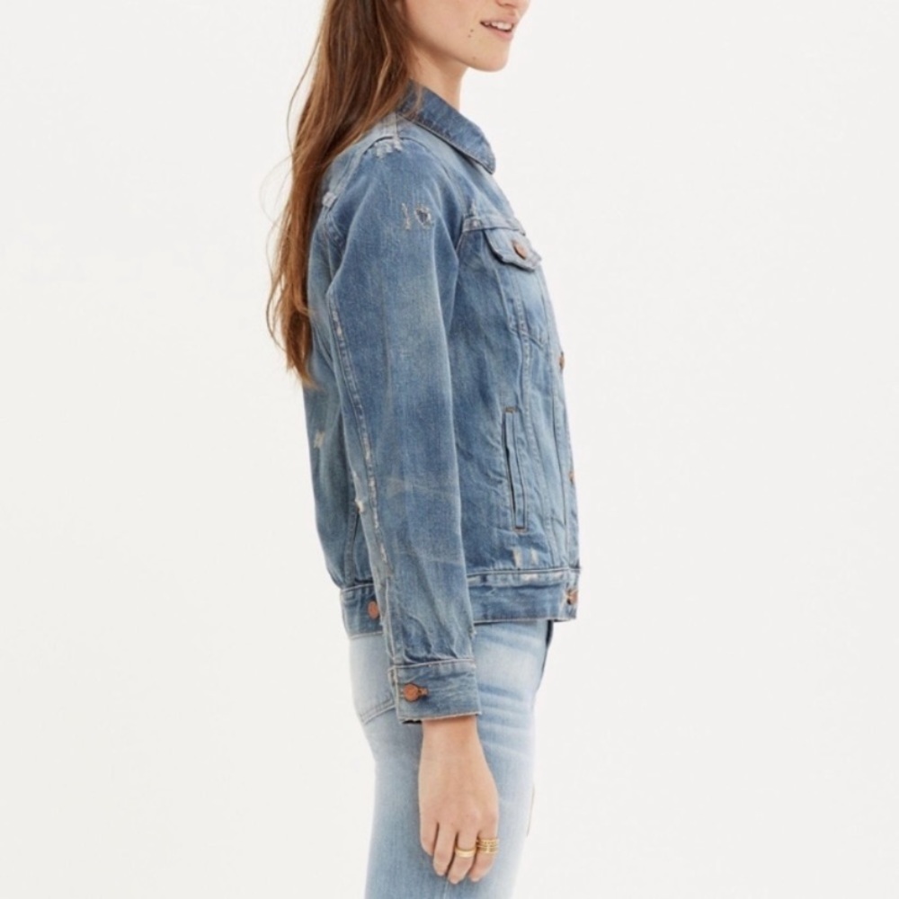 Madewell Distressed‎ Jean Jacket in Ellery Wash XS - Picture 2 of 8